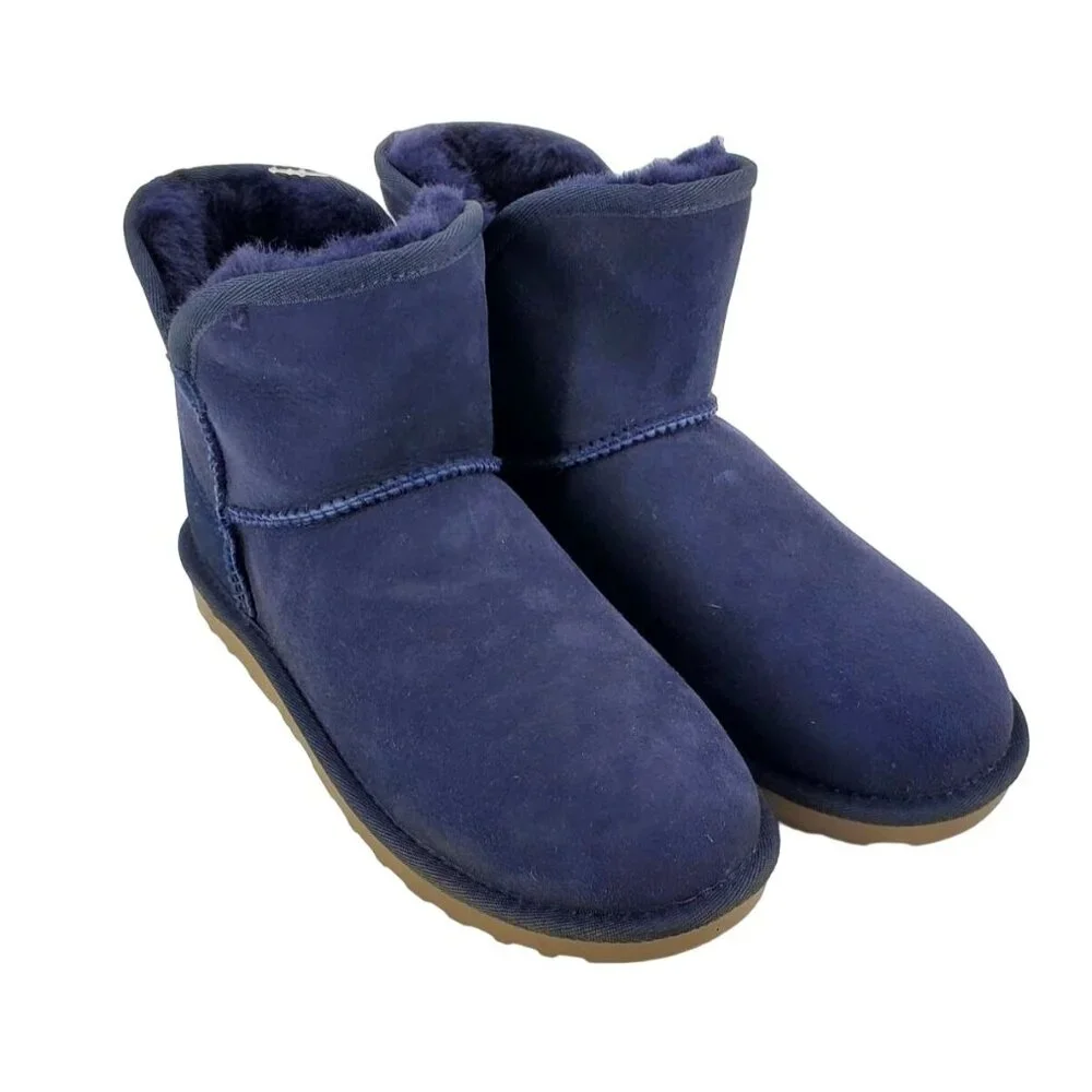 Kirkland 7 Real Fur Boots Shearling Sheepskin Suede Scalloped Fold over Shoes